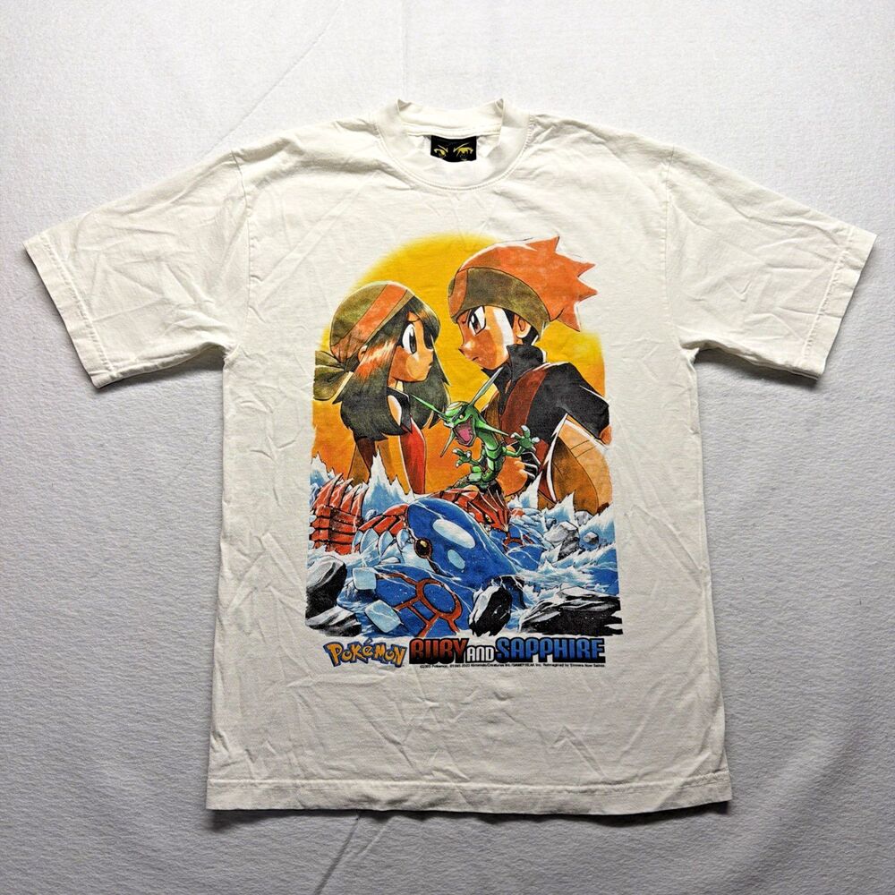 Sinners Now Saints Pokémon Ruby And Sapphire White T-Shirt - Men’s Small